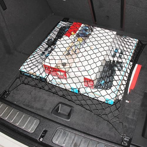 WXGWWKZY Auto Kofferraumnetz, für Audi A4 B9 Avant/Kombi 2015-2022 Elastisch Gepäckraumnetz Kofferraum Netztasche Auto Kofferraum Organizer Trennnetz Gepäckfixierung,110X60cm