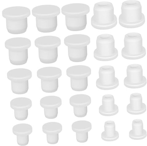 TOPPERFUN 25 Stück Silikon Salz- Und Pfefferstreuer Stopfen Set Wiederverwendbare Ersatzstopfen Für Gewürzflaschen Mit Dichtem Verschluss Passend Für 11-16Mm Öffnungen