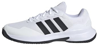 adidas Homme GAMECOURT 2 Tennis Shoes, FTWR White/Core Black/Silver met., 46 EU