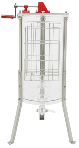 Fridgestea Manuelle Honigschleuder, 2 Waben Rahmen, Acryl Transparent Honigextractor mit Deckel für Hobby- und Profi-Imker