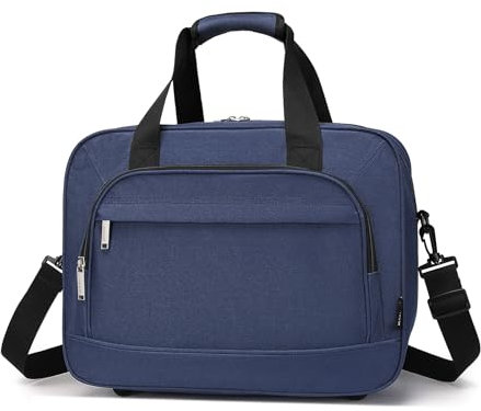 KONO Handgepäck Tasche mit Laptopfach 15 Zoll Reisetasche 40x30x20 für Wizzair Eurowings Wizzair Volotea Kabinentasche für Businessreisen (Marine)