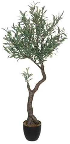 Paris Prix Atmosphera Créateur d'intérieur - Plante Artificielle en Pot Olivier 140cm Vert & Noir