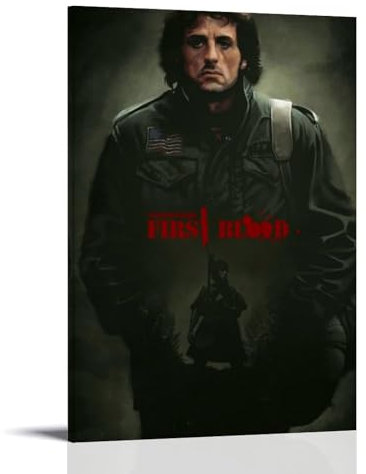 HDFECMK Poster First Blood 1982 (4), ästhetisches Leinwandbild, Vintage-Gemälde für Zimmer, 30 x 45 cm, Rahmenstil