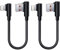 LLFYXM 2 Pack Short Lightning Cable MFi Certified 0.3M, Right Angle Nylon Braided Charger for iPhone 14/13/12/11/X/8, Fast Charging & Durable Cable for Power Banks & Travel (Black)