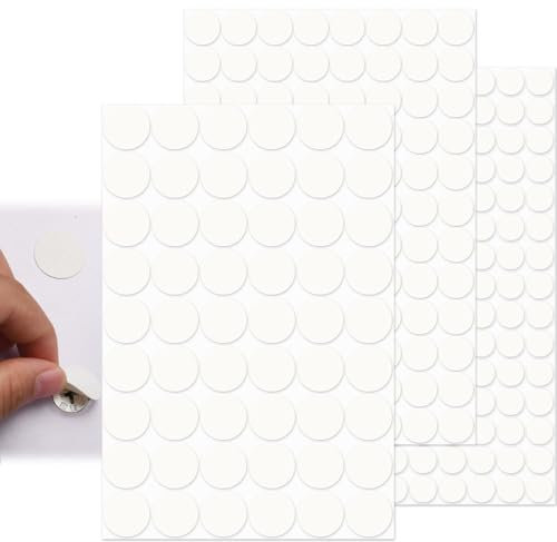 Aieino Screw Cover White 12mm/15mm/21mm, 290pcs Screw Stickers Furniture Hole Covers Self Adhesive Ugly Screw Hole Sticker Screw Caps for Wood Furniture, Cabinet, Wardrobe, Cupboard, Shelve Plate