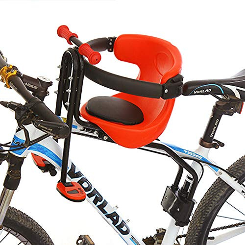 YEITBY Seggiolino anteriore per bicicletta per bambini, sedile di sicurezza regolabile con pedale, adatto per biciclette da città, bici pieghevoli Cruiser, manico fino a 30 kg, da 8 mesi a 6 anni