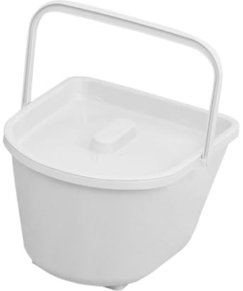 MERIGLARE Toilettenstuhl Eimer Hocken Toilettenhocker Toilettensitz Stuhl Eimer für ältere Menschen, Weiß