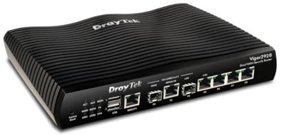 DrayTek Vigor 2928 Multi-Gigabit Wired FTTP Ethernet Router | 10Gb LAN and WAN, Dual-WAN Load Balancing, VPN Firewall, Gigabit LAN, Business-Grade