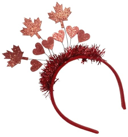 IMUSINICE Rotes Filzstoff Festival Kopfbedeckung mit Ahornblatt und Herz Kreatives und Schönes Haarband für Canada Day Party und Festliche Anlässe