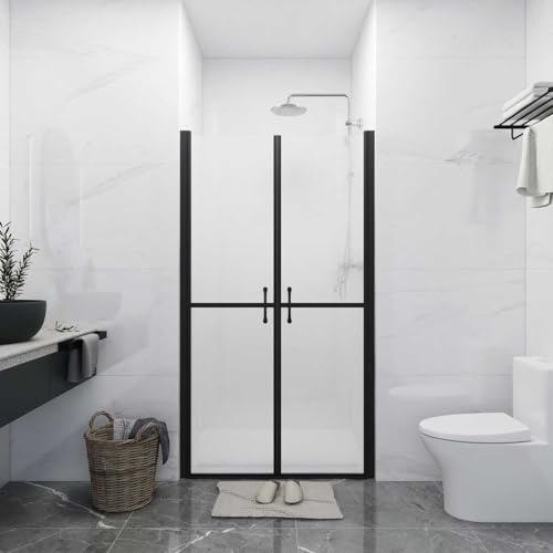 Ziaphsol Porta doccia opaca ESG con telaio in alluminio, 78-81 x 190 cm, regolabile, vetro di sicurezza monolastra da 5 mm, maniglie moderne per nicchia, angolo e ingresso