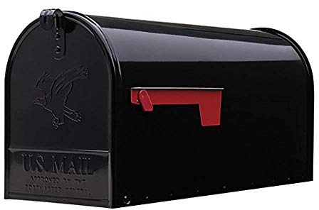 Architectural Mailboxes Elite Classic Galvanized Steel Post Mount Black Mailbox