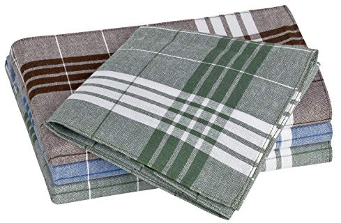 Tobeni 10er Pack Herren Stofftaschentücher | 100% Baumwolle 40 cm x 40 cm | Stoff-Taschentücher, Baumwolltaschentücher Set, Herren-Taschentücher gewoben kochfest waschbar
