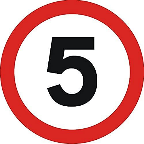 Seco Panneau de signalisation à vitesse maximale de 5 mph, 450 mm x 450 mm – Aluminium composite de 3 mm
