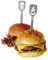 Torro Gefu Hamburger-Spieße, 2er Set, Totenkopf/Flamme, Edelstahl, 19 cm, 15430