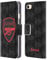 Head Case Designs Officially Licensed Arsenal FC Black Crest and Gunners Logo Leather Wallet Case Compatible With Apple iPhone 7/8 / SE 2020 & 2022