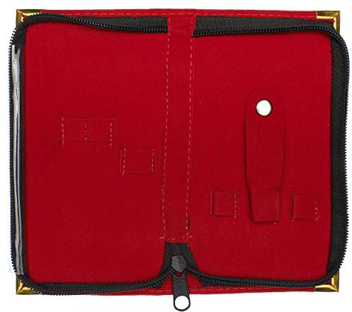 May - Nagelpflege Etui für bis zu 6 Instrumente mit rotem Samtbezug - leer