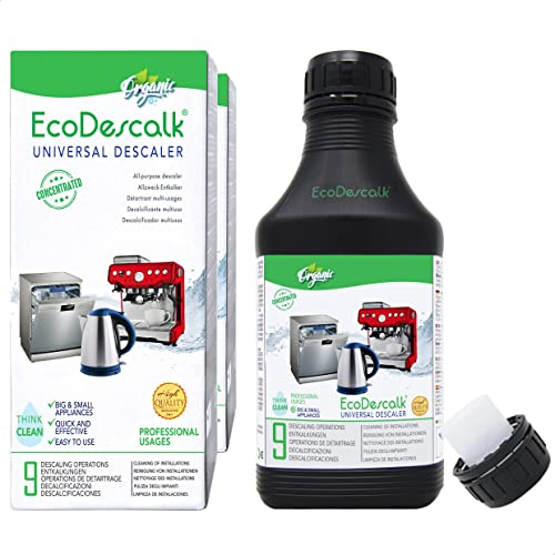 EcoDescalk Descalcificador Multiuso Ecológico 2 x 500 ml Líquido Antical Natural para Hervidores, Lavadoras y Lavavajillas Descalcificante Multiusos