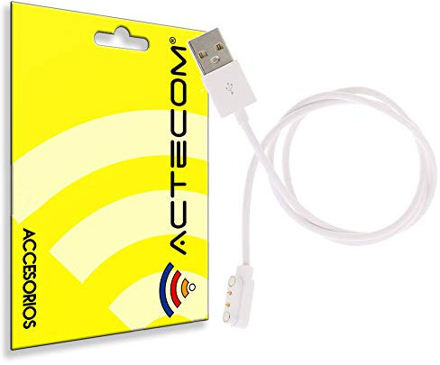 actecom Cable de Carga USB Reloj Inteligente Conector magnético 2 Pines, Distancia Entre Pines: 4 mm NO compatibles con Modelos de Distintas Medidas