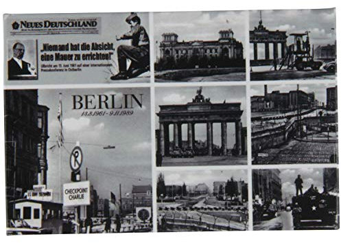 Kühlschrank-Magnet Berlin | Mehr-Bild schwarz weiß | Starker Halt | Foto-Magnet 8 x 5,5 cm | typisches Souvenir