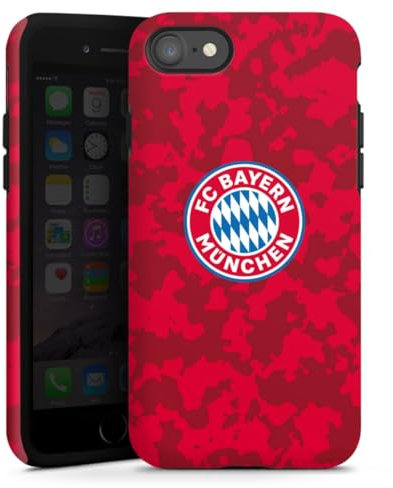 DeinDesign Panzer Handyhülle kompatibel mit Apple iPhone SE (2020) robuste Outdoor Hülle Schutzhülle matt FC Bayern München Camouflage FCB