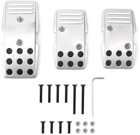Bremspedalauflage, 3-teiliges R3000-Universalpedalabdeckungsset aus Aluminiumlegierung für Bremskupplungsbeschleuniger, rutschfestes Schaltgetriebe, Rennsportzubehör