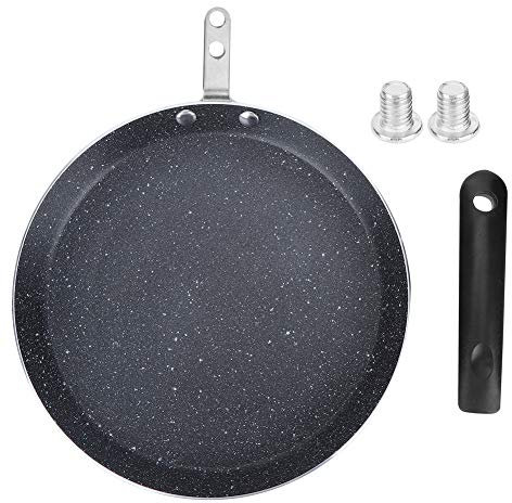 HERCHR 22 cm Egg Frying Pan Non Stick, Pancake Pan Pizza Pan Aluminium Crepe Pan Round Griddle Induction Wok for Steak Bacon Hot-Dog Burgers