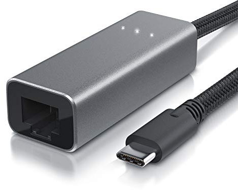 CSL - USB C Netzwerkadapter Gigabit - USB Typ C auf RJ45 Externe Netzwerkkarte RJ45 Konverter - Fast Ethernet 1000 Mbit - kompatibel mit iPad Pro 2018/2020, MacBook Pro/Air, Surface Book 2/3 UVM.