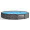 Intex Greywood Prism Frame 30 x 76 cm rotondo fuori terra piscina all'aperto con pompa filtro 530 GPH, design grigio venature del legno