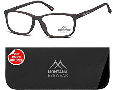Montana Eyewear Lesebrille MR62 mit Federscharnier aus Kunststoff Schwarz Matt + 2,50 dpt