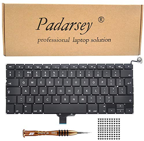 Pardarsey Teclado de repuesto compatible con MacBook Pro de 13 pulgadas A1278 2008 2009 2010 2011 2012 2013 2014 2015 año con 80 tornillos de teclado y destornillador