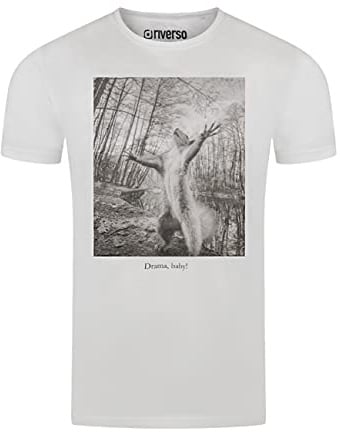 riverso Herren T-Shirt RIVCharly Fotodruck Rundhals Kurzarm Tee Shirt Regular Baumwolle Tierdruck Blau Weiß Grau Grün S M L XL XXL 3XL 4XL 5XL