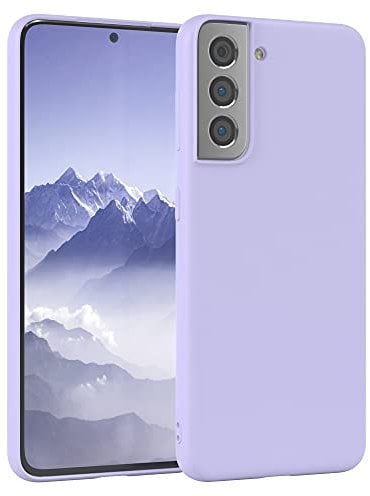 EAZY CASE - Silikonhülle für Galaxy S21 5G Hülle Silikon Case Lila weich stoßfeste Handyhülle Schutzhülle mit Kameraschutz Dünn Premium Schutz Cover TPU Phone Bumper in Pastell Lavendel Blau Matt