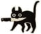Urbanski Patch Schwarze Katze mit Messer zum Aufbügeln 7 x 8 cm | Aufnäher Applikation Bügelbild