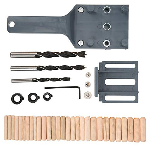 Joyzan Broca Agujero Guia Espigas, Plantilla Herramienta Bolsillo Autocentrantes Carpintería Guia para Agujeros en Madera Perforación Taladro Pasador Taco Orificio Posicionamiento Dowelling 6 8 10mm
