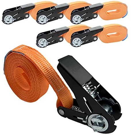 5X TRUTZHOLM Ratschen Spanngurt Gurt Zurrgurt Ratsche Orange 1tlg 4m | 0,8t | 800 kg