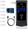 LAMJAD Alkoholtester, Wiederaufladbares Alkoholmessgerät mit 8 Mundstücken,Alkoholtester Polizeigenau mit USB-Aufladung und Digitalem LCD-Bildschirm