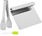 CHAMEEN 3-Piece Stainless Steel Dough Cutter Kitchen Set Multi-Purpose Vegetable Shovel Stainless Steel Kitchen Tongs with Pastry Brush Silicone Dough Spatula Dough Scraper Kitchen Aid for Kitchen