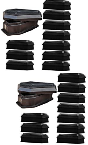 Amosfun 20 Stück Sarg Modell Halloween Keksdose Spukhaus Dekoration Skelett Sarg Box Halloween Sargschmuck Halloween Requisiten Sarg Ornament Mini Deko Box Schwarzem Kunststoff