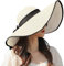 BABAHU Women Foldable Floppy Wide Brim Straw Sun Hat Summer Beach Hat UV UPF 50+