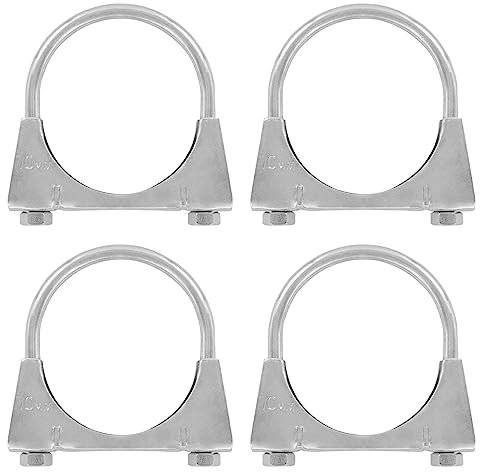 Grilindo 4er Set U Bügel Rohrschellen M8 x 70mm extrem belastbare Montageschellen aus verzinktem Stahl (4 Stk. M8 x 70 mm)