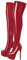 blingqueen Damen Stretch Boots Overknee Stiefel Plateau Stiletto Metallic Lack Rot 40 EU