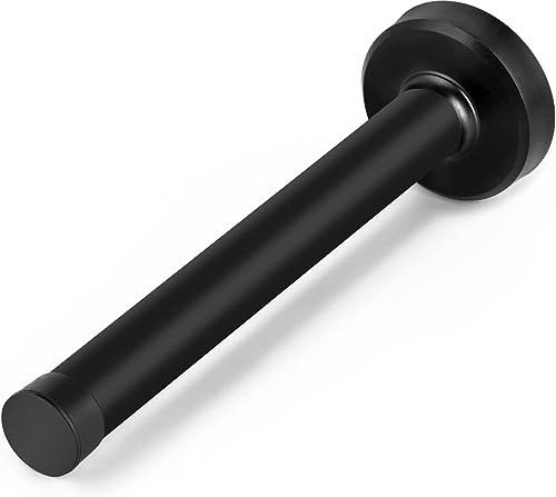 Door Stopper, 10 Inch Extra Long Door Stop, Stainless Steel Wall Mounted Doorstops Bumper Rubber Tips, Modern Black Door Stop Door Holder Protection Sound Dampening for Home Office