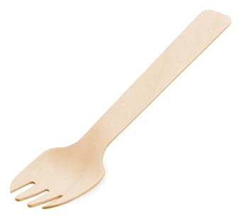 Kuchengabel aus Holz 10,5cm - Ideal für Veranstaltungen und Partys (20x100 Stück)