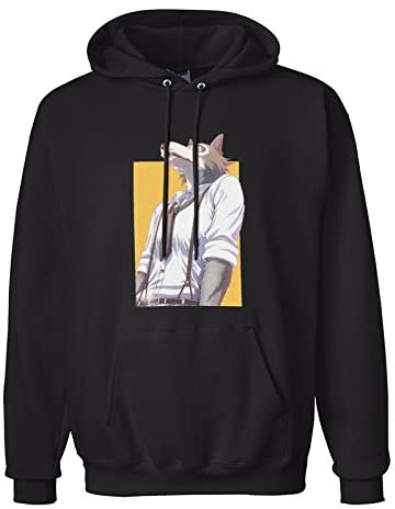 noche Men's Legoshi Beastars Wolf Print Printed Hoodies S