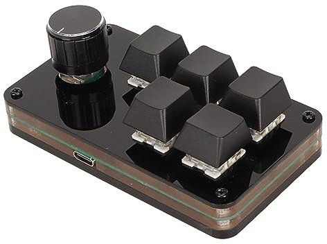 Clavier Programmable avec Bouton, 5 Touches Macro échangeables à Chaud, Interrupteur Bleu, Mini Claviers Mécaniques Filaires USB de 1 M pour Les Jeux de Bureau