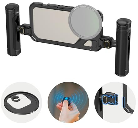 SMALLRDual Handheld Phone Cage Kit für iPhone 15 Pro Max, mit kabellosen Schnellverschlussgriffen, 67-mm-Filteradapter, mobiles Video-Rig-Kit für Videoaufnahmen, YouTube-Live-Streaming, Vlog – 4392B