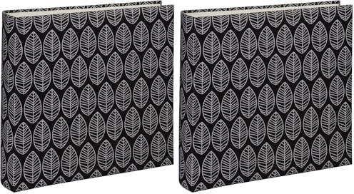 Hama Album photo Jumbo La Fleur 30 x 30 cm (livre photo de 100 pages blanches, album photos souvenirs pour 400 photos au format 10x15 cm, à personnaliser- à coller, Idée Cadeau, motif Feuilles) Noir