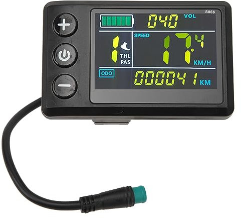 BuyWeek Computer da Bici Elettrico, Contachilometri per Bicicletta Impermeabile S866 Pannello di Controllo Display LCD per Bici con Connettore 5P