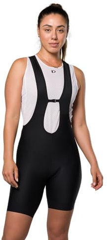 PEARL IZUMI Attack Trägerhose für Damen, 21,6 cm, reflektierende Elemente, mit Silikon-Gripper und Levitate Plus Chamois-Pad, Schwarz, Mittel
