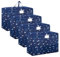 4 Pcs 105L Large Storage Bag, Large Moving Bag with Zips for Moving Storage Clothes Bedding Duvet Quilt Blankets Waterproof Moving Totes Christmas Storage Containers (Dark blue)